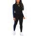 European American Cross-Border In-Stock Exclusive Round Neck Sleeve Top And Long Pants Side Patchwork Women's Two-Piece_ecoleips.com