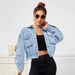 Women's Clothing Denim Jacket Casual Solid Color Jacket Women_ecoleips.com