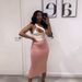 Women's Sexy Irregular Top And Mid Length Skirt Suit Style Oblique Collar Hollow Low Cut Hip Wrapped_ecoleips.com