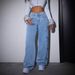 Trendy High-Waisted Butterfly Print Flared Jeans For Women - Comfortable Cotton Blend Denim Pants With Vintage Floral Design_ecoleips.com