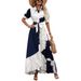 Women's Clothing Irregular High Waist Temperament Shirt Style Printed Long Skirt Dress_ecoleips.com