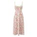 French-style Floral Print Camisole For Women, 2023 Summer New Style, European And American Sexy Strapless Tie-up Slit_ecoleips.com