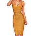 Bandage Deep V-Neck Waistband, Sexy Tight Bandage Cocktail Party Dress, Women's Clothing_ecoleips.com