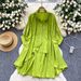 Women's Clothing Shirt For Women With Diamond And Beading Single-breasted Bat Sleeves Loose And Flesh-covering Mid-length Top_ecoleips.com