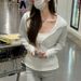 Women's Fleece-Lined Zip-Up Hoodie - Slim Fit Long Sleeve Pullover For Winter Sports & Cycling (Black, White, Gray, Green, Brown)_ecoleips.com