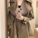 Elegant-Style Brown Belted Trench Coat For Women - Mid-Length Casual Blazer With Notched Lapel_ecoleips.com