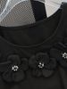Summer New Women's Round Neck Fitted Casual T-Shirt 3D Floral Design Loose Top_ecoleips.com