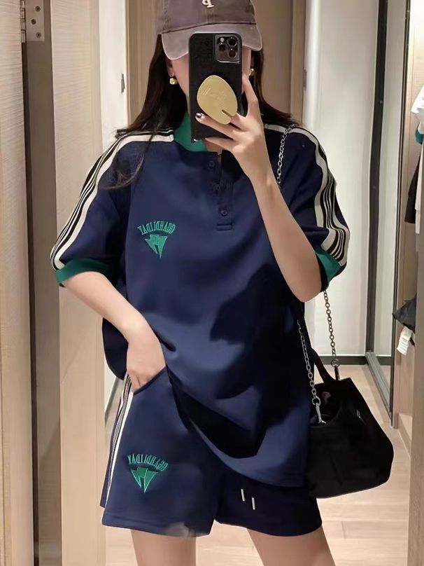 Women's Plus Size Casual Sportswear Set Summer Fashionable Loose Two Piece Hong Kong Style Suitable For Petite Students_ecoleips.com