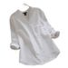 3D Digital Printing Cross-border Best-selling Women's Solid Color White Button-up Shirt, Loose Casual Style, POD_ecoleips.com