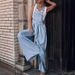 Women's Clothing Summer New Women's Loose Side Pocket Sleeveless Ladies Denim Overalls_ecoleips.com