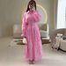 New Style Women's Long Elegant Dress Lapel Embroidered Slimming Waist Long Sleeved Fashionable_ecoleips.com