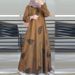 Verve New Style Printed Muslim Malay Full Sleeve Round Neck Robe Long Dress Factory Wholesale_ecoleips.com