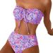 High End Printed Tie Up Strapless Floral Bikini Swimsuit Two Piece Women's Sexy Swimwear_ecoleips.com