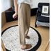 Suitable For All Seasons Minimalist Old Money Style Textured Loose Casual For Women, Linen Wide-Leg Pants With Elastic Waist, Nine-Tenths Length,_ecoleips.com