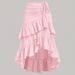 Summer High-Waisted Patchwork Skirt for Women Slimming Ruffled Hem European American Style Sweet Fresh Design_ecoleips.com