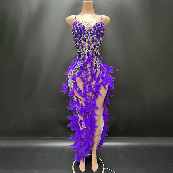 Women's Clothing Summer New Purple Dress Aura Ball Modern Dance Performance Clothing_ecoleips.com