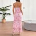 AD183 European And American Cross-border 2025 Summer Fashion Trend Women's New Strapless Backless Printed Bodycon Dress_ecoleips.com
