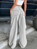 K Retro Low Waisted Non Elastic Straight Leg Jeans, Wide Leg Denim Women's Pants_ecoleips.com