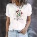 European And American Cross-border Foreign Trade Wholesale Women's Floral Round-neck Plus-size Short-sleeve T-shirt Tops_ecoleips.com