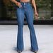 Women's Stretch Flared Jeans – High-Waisted Slimming Patchwork Denim Pants For Spring & Fall_ecoleips.com