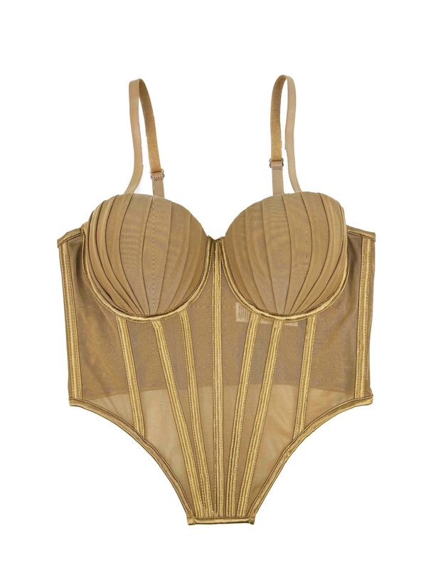 Women's Clothing Pleated Design Herringbone Bra High End Outer Wear Bra With Cup Pads Body Shaping Sling_ecoleips.com
