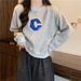 Embroidered Short Round-neck Sweatshirt For Women, Early Spring Thin Vintage Stylish Ins Trendy Pullover Top_ecoleips.com