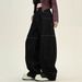 Women's High Waist Straight Leg Jeans - Large Size Loose BF American Style Floor-Length Trousers With Pocket Letter Scimitar Design_ecoleips.com