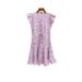 Women's French Lace Daisy Dress - Water Soluble Lace, V-Neck With Flutter Sleeves (Elegant Summer Dress)_ecoleips.com