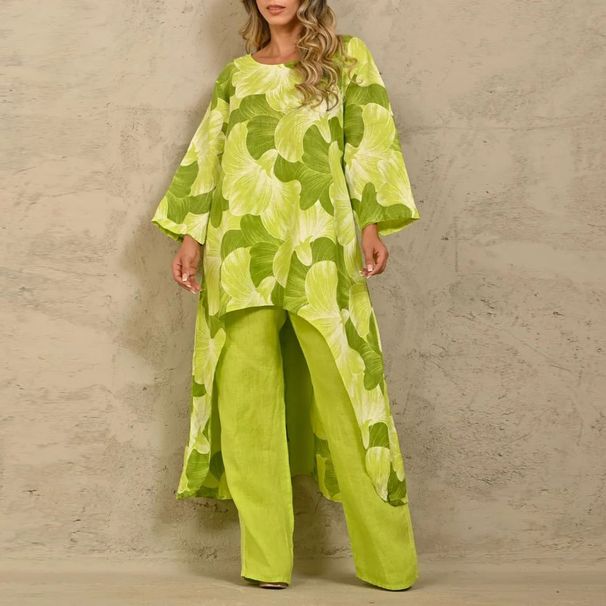 Women's Clothing Women's Fashion Casual Loose Large Size Printed Irregular Tops Suit Summer_ecoleips.com