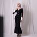 SD025 Autumn/Winter New French Style Women's European And American Style, Waist-Cinching Sweater Dress, V-Neck Long_ecoleips.com