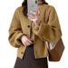 girl Round Neck Short 2025 Autumn Winter New Korean Style Oversized Long Wool Small Double-Sided Cashmere Coat Women's Warm_ecoleips.com