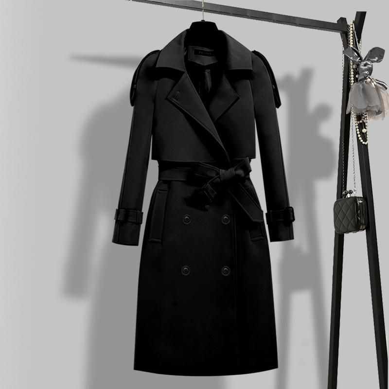 Elegant Belted Trench Coat – Slim Fit Long Sleeve Coat (Office & Casual Chic)_ecoleips.com