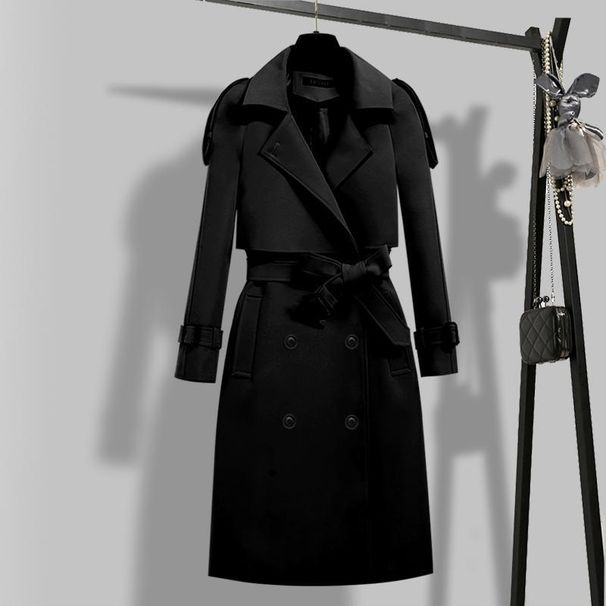 Elegant Belted Trench Coat – Slim Fit Long Sleeve Coat (Office & Casual Chic)_ecoleips.com