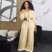 Women's Clothing Long Sleeved Casual Shirt & Wide Leg Pants Set Loose Fit Spring Autumn New Arrivals_ecoleips.com