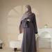 Dubai Elegant Solid Color Muslim Abaya Belt Two-Piece Set_ecoleips.com