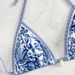 Women's Clothing Printed Fabric Two Piece Bikini Set With Laces Sexy Style Swimsuit For Vacation_ecoleips.com
