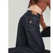 Women's Dark Blue High-Waisted Wide Leg Jeans Relaxed Loose Fitting Straight Leg Floor Length Pants For All Seasons_ecoleips.com