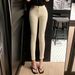 Aria Basics Spring Autumn White American-style High-waisted Pencil Pants For Tall Individuals That Make Legs Look Longer, With A_ecoleips.com