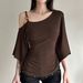Chic European And American New Vintage Striped Off-shoulder Bell-sleeve T-shirt With Beaded Halter Neck, Niche Slim-fit_ecoleips.com