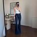 Women's Clothing American Style High-Waisted Flared Jeans For Women Faux Two-Piece Set Trendy Ins Hot Item Comfortable Fit Denim_ecoleips.com
