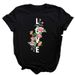 Fashionable And Trendy Heart-print Loose-fitting Casual Women's Short-sleeve T-shirt_ecoleips.com