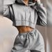 women's clothing two piece set f d hooded sweatshirt and high waisted slimming wide leg pants casual sportswear_ecoleips.com