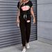 Women's Color Block Trim Casual Suit European American Style Simple Loose Fit Short Sleeve for Spring Summer Autumn_ecoleips.com