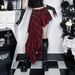 Irregular Plaid Midi Skirt CF25323 Slim Fit Bodycon Dark Style European American Chic Sexy Versatile Women's Bottoms_ecoleips.com