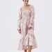 Casual Bell-Sleeve Chiffon European And American Women's Fashion 2024 Spring Square-Neck Printed Comfortable_ecoleips.com