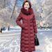 Women's Winter Coat Long Padded Jacket Plus Size Warm Thickened Down Alternative Overcoat For Ladies_ecoleips.com