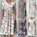 2024 Spring/Summer Women's Elegant Large Swing Skirt With Round Neck Printed Short Sleeved Dress_ecoleips.com