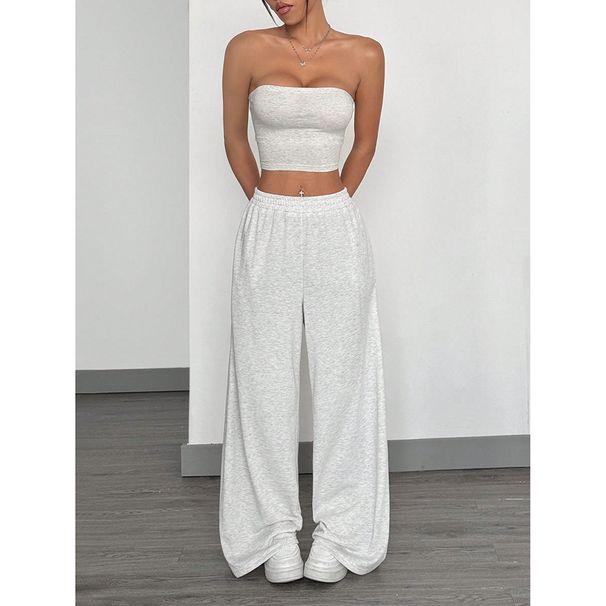 Women's Clothing Loose Straight Leg Pants - 90s Retro Wide Leg Joggers, Polyester Workwear Pants With Pockets, S-XXL (Ash Grey/Charcoal/Black)_ecoleips.com
