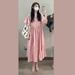 Summer New Korean Fashion Short Sleeve Maternity Dress_ecoleips.com