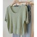 Women's Clothing Beautiful U Neck Shoulder T Shirt Summer Design Knitted Shirt With Short Sleeves Fashionable Green Slim Top_ecoleips.com